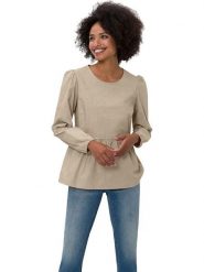 Heine Bluzka w kolorze beżowym rozmiar: 40. Brązowe bluzki Heine, bez wzorów, bez kołnierzyka, bez ramiączek. Za 39.31 zł.