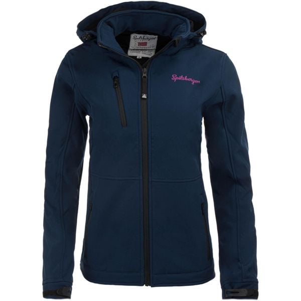 Spitsbergen Kurtka softshell 3-warstwowa damska Navy - 5000 mm. Niebieskie kurtki przejściowe sportowe ZONE PERFECT, bez wzorów, z softshellu, bez kaptura. Za 314.99 zł.