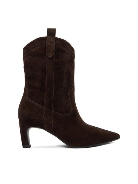 GINO ROSSI Botki EO-ZARA-LT2546 Brązowy. Brązowe botki Gino Rossi, bez wzorów, ze skóry, bez obcasa, na słupku, bez zapięcia. Za 499.99 zł.