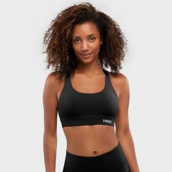 Stanik sportowy fitness damski Balance Black. Czarne biustonosze sportowe SIROKO, bez wzorów, z nylonu, na fitness i siłownię. Za 106.00 zł.