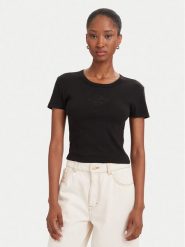 HUGO T-Shirt Delanor 50570857 Czarny Slim Fit. Czarne t-shirty Hugo, s, bez wzorów, z bawełny, bez kołnierzyka, bez ramiączek. Za 254.99 zł.