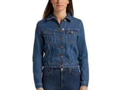 LEE RIDER JACKET DAMSKA KURTKA JEANSOWA MID STONE L54MJLVK. Kurtki Lee, l, bez wzorów, z jeansu, bez kaptura. Za 259.99 zł.