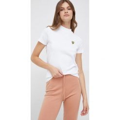 Lyle & Scott t-shirt damski kolor biały. Białe t-shirty Lyle & Scott, bez wzorów, bez kołnierzyka, bez ramiączek. Za 139.99 zł.