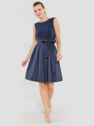 Swing Sukienka koktajlowa 77760810 Granatowy Regular Fit. Niebieskie sukienki Swing, bez wzorów, z syntetyku, wizytowe, bez kołnierzyka, bez ramiączek. Za 279.99 zł.