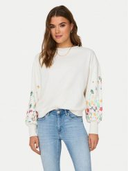 ONLY Bluza Brooke 15216364 Biały Regular Fit. Białe bluzy ONLY, s, bez wzorów, z bawełny, bez ramiączek, bez kaptura. Za 129.99 zł.
