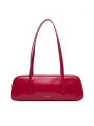 Calvin Klein Torebka Foil Logo Glossy Bauletto LV04F3638G Czerwony. Czerwone torebki klasyczne Calvin Klein, bez wzorów, ze skóry, bez dodatków. Za 489.99 zł.