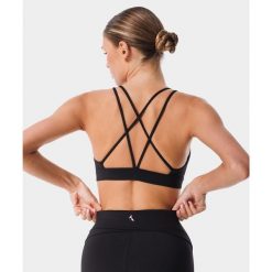 Stanik sportowy crossback dla kobiet Carpatree Balletcore. Czarne biustonosze sportowe Carpatree, bez wzorów, na fitness i siłownię. W wyprzedaży za 118.99 zł.