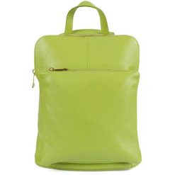 Plecak skórzany torebka 2w1 Vera Pelle S40 limonkowy. Plecaki bez wzorów, ze skóry, przez ramię, duże, bez dodatków. Za 249.99 zł.