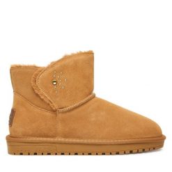 Śniegowce Pepe Jeans. Brązowe śniegowce Pepe Jeans, bez wzorów, z jeansu, bez zapięcia. Za 369.99 zł.