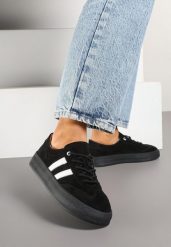 Czarne Sneakersy Klasyczne Tenisówki ze Skóry Naturalnej Alotia. Czarne trampki Renee, bez wzorów, z jeansu, biznesowe, bez zapięcia. W wyprzedaży za 151.99 zł.