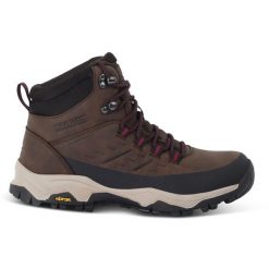 Buty damskie trekkingowe wysokie z membraną Blake Vibram. Brązowe buty trekkingowe Regatta, ze skóry, bez zapięcia. W wyprzedaży za 449.99 zł.
