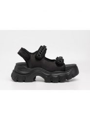 Replay Sandały w kolorze czarnym rozmiar: 40. Czarne sandały Replay, bez wzorów, z otwartym noskiem, bez obcasa, na koturnie, bez zapięcia. Za 217.99 zł.