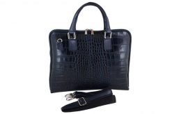 Torba na laptopa skórzana BARBERINI'S granatowa 118/1-4. Czarne torby na laptopa Barberinis, bez wzorów, ze skóry. Za 359.99 zł.