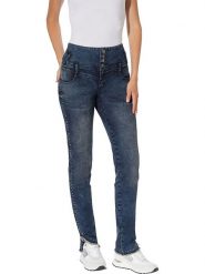 Heine Dżinsy - Slim fit - w kolorze granatowym rozmiar: 38. Niebieskie jeansy Heine, bez wzorów, z podwyższonym stanem. Za 70.57 zł.