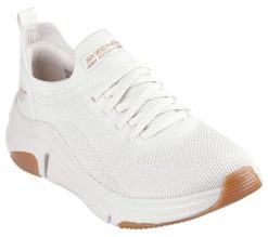 Buty do chodzenia damskie Skechers Bobs Sport Sparrow Flex. Białe buty treningowe Skechers, bez wzorów, z jeansu, bez zapięcia, trekkingowe. Za 249.99 zł.