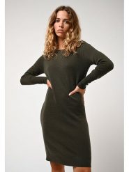 AUTHENTIC CASHMERE Kaszmirowa sukienka "Armet" w kolorze khaki rozmiar: M. Brązowe sukienki AUTHENTIC CASHMERE, m, bez wzorów, z kaszmiru, bez kołnierzyka, bez ramiączek, mini. Za 413.86 zł.