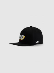 4F Czapka z daszkiem snapback uniseks 4F x Drift Masters - czarna S/M. Czarne czapki z daszkiem 4f, z aplikacjami, z materiału, klasyczne. Za 119.99 zł.