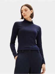 Tom Tailor Golf 1038157 Granatowy Regular Fit. Niebieskie swetry Tom Tailor, s, bez wzorów, z bawełny, bez ramiączek. Za 79.99 zł.