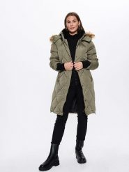 CANADA weather gear Płaszcz zimowy w kolorze khaki rozmiar: L. Brązowe płaszcze CANADA weather gear, na zimę, l, bez wzorów, z puchu, bez kaptura. Za 260.99 zł.