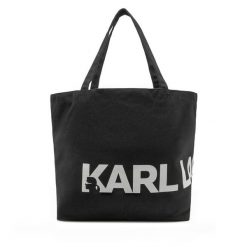 Torebka KARL LAGERFELD. Czarne shopper bag KARL LAGERFELD, bez wzorów, bez dodatków. Za 209.99 zł.