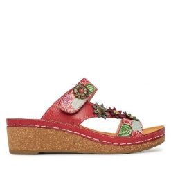 Klapki Laura Vita. Czerwone klapki LAURA VITA, bez wzorów, bez obcasa, bez zapięcia. Za 429.99 zł.