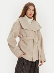 Gina Tricot Płaszcz zimowy 24039 Beżowy Oversize. Brązowe płaszcze Gina Tricot, na zimę, m, bez wzorów, z syntetyku, bez kaptura. Za 259.99 zł.