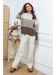 Joséfine Sweter "Lurcia" w kolorze brązowo-kremowym rozmiar: S. Brązowe swetry Joséfine, s, bez wzorów, z kaszmiru, bez ramiączek. Za 195.99 zł.