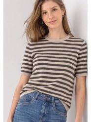 Street One Sweter w kolorze beżowo-antracytowym rozmiar: 46. Brązowe swetry Street One, bez wzorów, street, bez ramiączek. Za 149.95 zł.