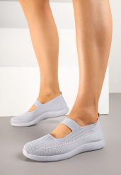 Szare Ażurowe Tenisówki z Elastyczną Gumką Palarielis. Szare trampki Born2be, w ażurowe wzory, z jeansu, eleganckie, bez zapięcia. Za 59.99 zł.