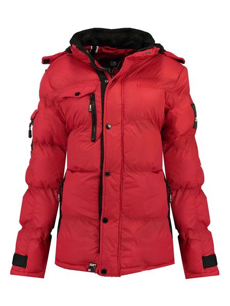 Geographical Norway Kurtka zimowa "Bonapart" w kolorze czerwonym rozmiar: M. Czerwone kurtki Geographical Norway, na zimę, m, bez wzorów, z puchu, bez kaptura. Za 292.89 zł.