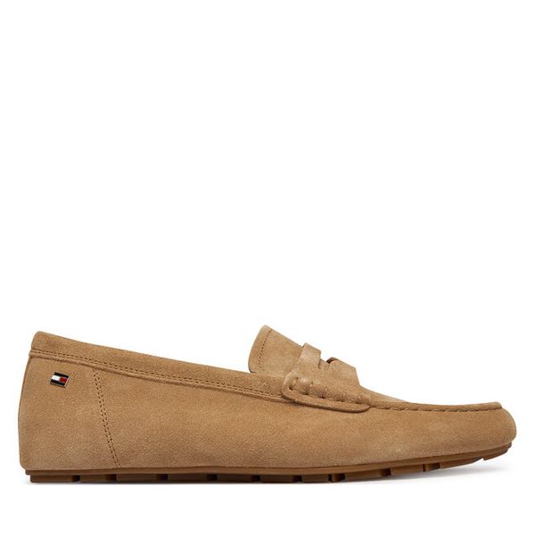 Mokasyny Tommy Hilfiger. Brązowe mokasyny Tommy Hilfiger, bez wzorów. Za 296.99 zł.