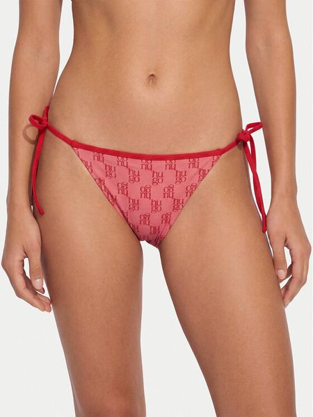 HUGO Dół od bikini Monogram Side Tie 50555665 Różowy. Czerwone bikini Hugo, bez wzorów, z syntetyku. Za 141.99 zł.