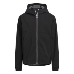 Kurtka Provisional. Czarne kurtki adidas, bez wzorów, z materiału, sportowe, z kapturem. Za 379.00 zł.