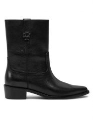 Tory Burch Kowbojki City Western 155810 Czarny. Czarne botki Tory Burch, bez wzorów, ze skóry, bez obcasa, na płaskiej podeszwie, bez zapięcia. Za 1,779.00 zł.
