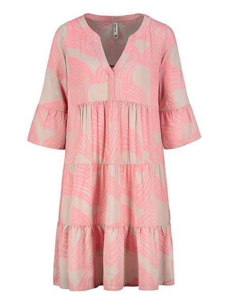 Sublevel Sukienka w kolorze jasnoróżowo-beżowym rozmiar: S. Różowe sukienki Sublevel, na imprezę, s, bez wzorów, z wiskozy, klasyczne, bez kołnierzyka, bez ramiączek, midi. Za 100.28 zł.