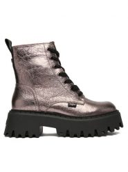 Buffalo Trzewiki Aspen Lace Up Mid 1622596 Srebrny. Szare botki Buffalo, bez wzorów, ze skóry, bez obcasa, na płaskiej podeszwie, bez zapięcia. Za 249.99 zł.