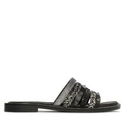 Klapki Tamaris. Czarne klapki Tamaris, bez wzorów, bez obcasa, bez zapięcia. Za 219.99 zł.