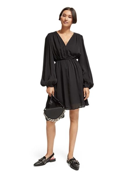 Scotch & Soda Sukienka w kolorze czarnym rozmiar: 36. Czarne sukienki Scotch & Soda, s, bez wzorów, z bawełny, bez kołnierzyka, bez ramiączek, mini. Za 139.87 zł.