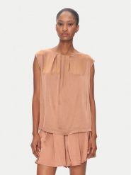 ViCOLO Bluzka TD0763 Brązowy Regular Fit. Brązowe bluzki ViCOLO, l, bez wzorów, z syntetyku, bez kołnierzyka, bez ramiączek. Za 139.99 zł.