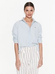 Polo Ralph Lauren Koszula 211891420001 Błękitny Relaxed Fit. Niebieskie koszule Polo Ralph Lauren, l, bez wzorów, z bawełny, bez kołnierzyka, bez ramiączek. Za 449.99 zł.