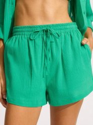 Seafolly Szorty w kolorze zielonym rozmiar: S. Zielone szorty Seafolly, bez wzorów, z bawełny. Za 105.88 zł.