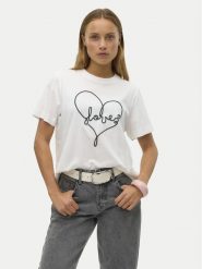 Vero Moda T-Shirt Fea 10321312 Biały Loose Fit. Białe t-shirty Vero Moda, s, bez wzorów, z bawełny, bez kołnierzyka, bez ramiączek. Za 69.99 zł.