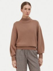 HUGO Sweter Sorellenio 50569389 Brązowy jasny Relaxed Fit. Brązowe swetry Hugo, s, bez wzorów, z wiskozy, bez ramiączek. Za 799.99 zł.