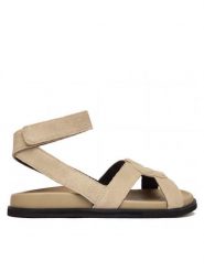 BOSS Sandały Freyah 50563358 Beżowy. Brązowe sandały Boss, bez wzorów, ze skóry, bez obcasa, na płaskiej podeszwie, bez zapięcia. Za 899.99 zł.