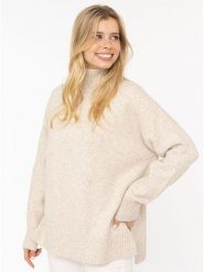 Zwillingsherz Sweter w kolorze beżowym rozmiar: L. Brązowe swetry Zwillingsherz, l, bez wzorów, ze splotem, bez ramiączek. Za 162.87 zł.