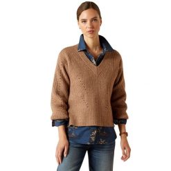 Sweter damski Ariat Blaydon. Brązowe swetry Ariat, na zimę, bez wzorów, eleganckie, bez ramiączek. Za 449.00 zł.