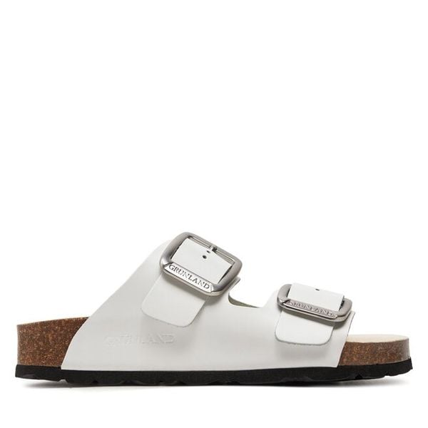 Klapki Grünland. Białe klapki Grünland, bez wzorów, bez obcasa, bez zapięcia. Za 269.99 zł.