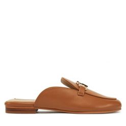 Klapki Liu Jo. Brązowe klapki Liu Jo, bez wzorów, bez obcasa, bez zapięcia. Za 399.99 zł.