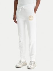 Versace Jeans Couture Spodnie dresowe 80HAAT02 CF01T Biały Regular Fit. Białe spodnie dresowe Versace Jeans Couture, bez wzorów, z bawełny. Za 969.99 zł.