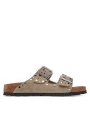 Birkenstock Klapki Arizona Rivet 1029390 Brązowy. Brązowe klapki Birkenstock, bez wzorów, ze skóry, bez obcasa, bez zapięcia. Za 679.99 zł.